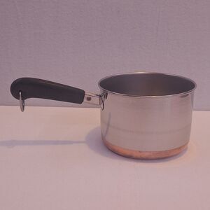 Vintage Revere Ware 1 1/2 Qt Sauce Pan POT No LID Copper Bottom Stainless Steel